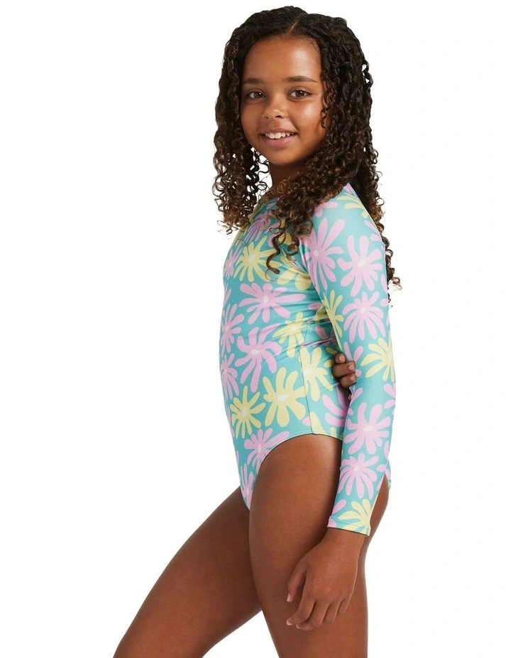 Flower Lover One Piece Rash Vest in Green image 3