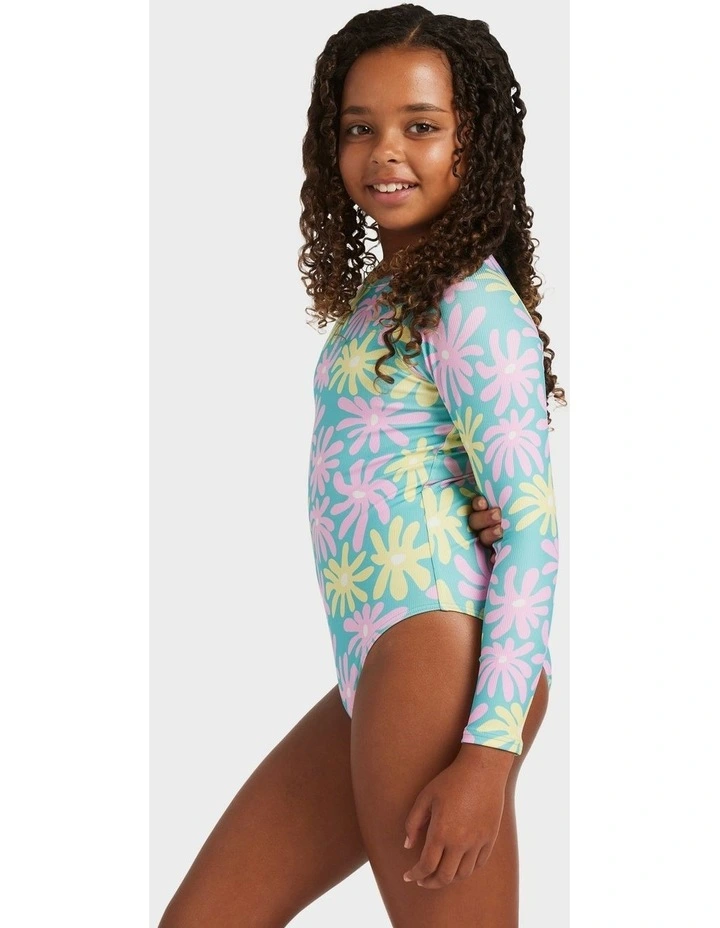 Flower Lover One Piece Rash Vest in Green image 3