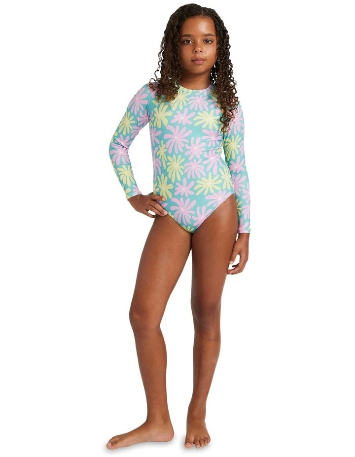 Flower Lover One Piece Rash Vest in Green image 5