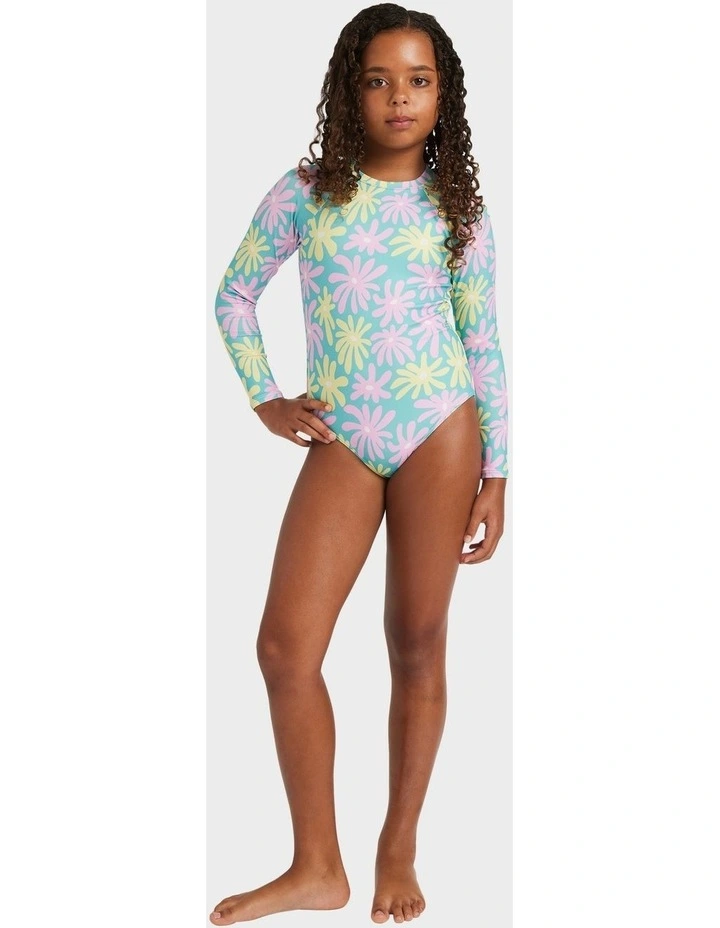 Flower Lover One Piece Rash Vest in Green image 5