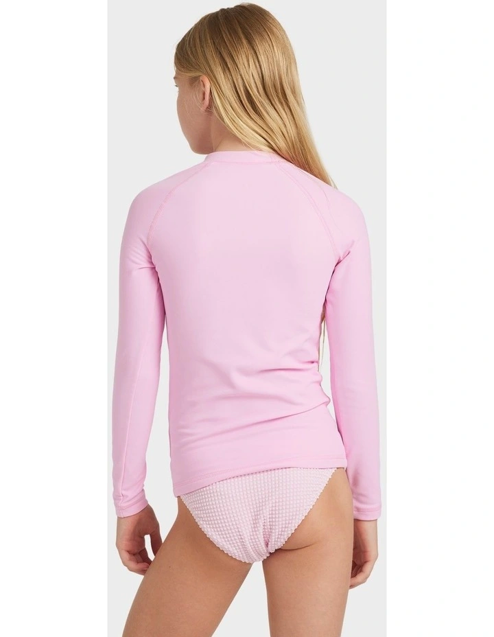 Heater Long Sleeve Rash Vest in Pink image 2