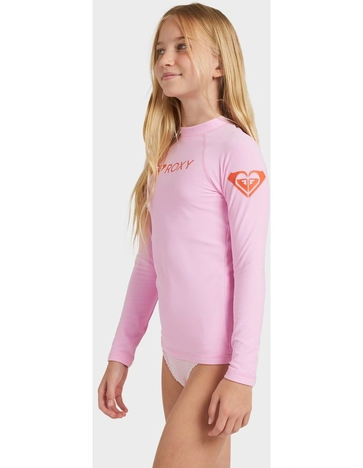 Heater Long Sleeve Rash Vest in Pink image 3
