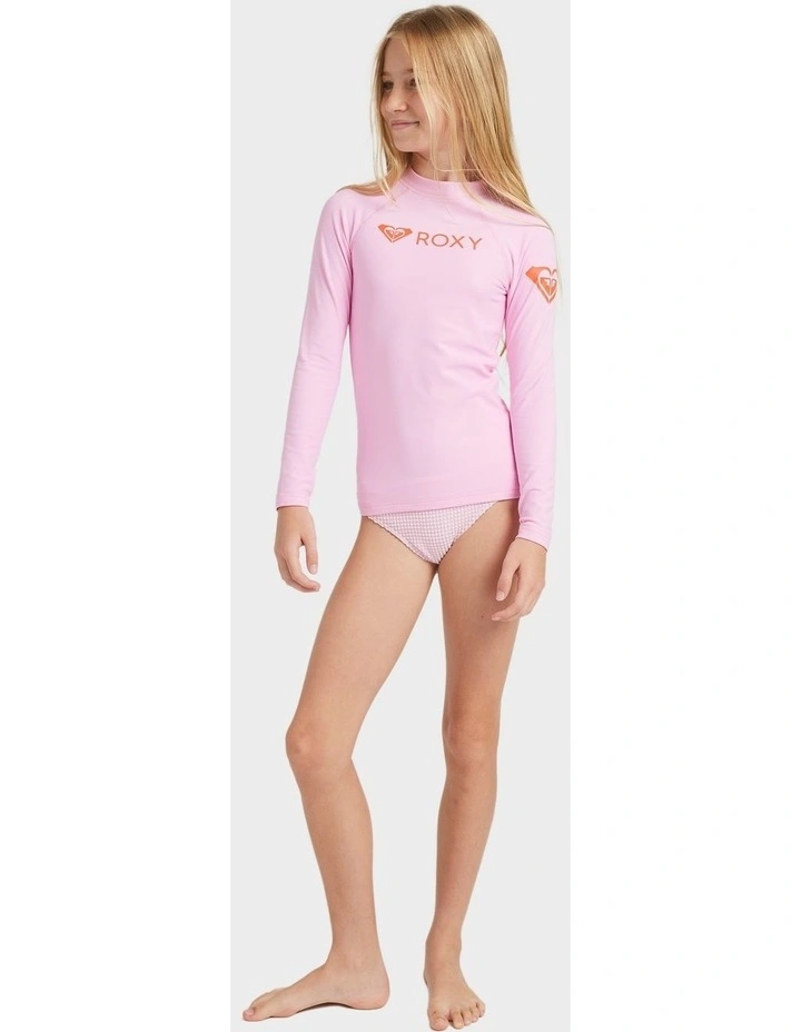 Heater Long Sleeve Rash Vest in Pink image 5