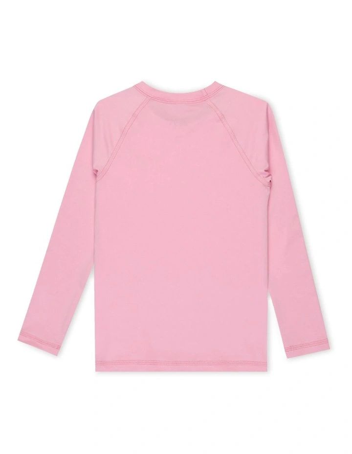 Essential Long Sleeve Rash Vest in Pink image 2