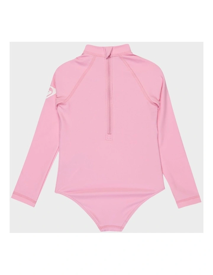 Heater Long Sleeve One Piece Rash Vest in Pink image 2