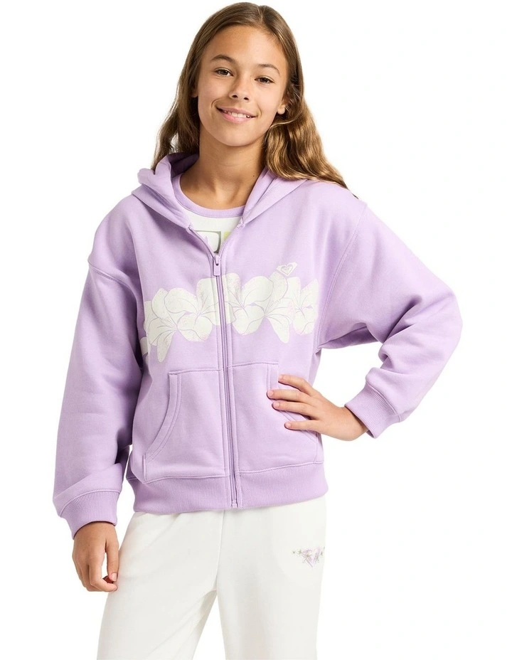 Midnight Hike Brushed Zip Up Hoodie in Purple image 1