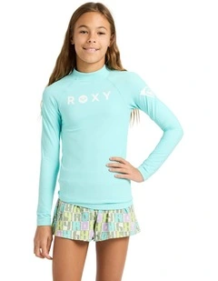 Heater Long Sleeve Lycra Rash Vest in Aqua Splash