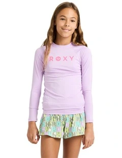 Essentials Long Sleeve Lycra Rash Vest in Crocus Petal