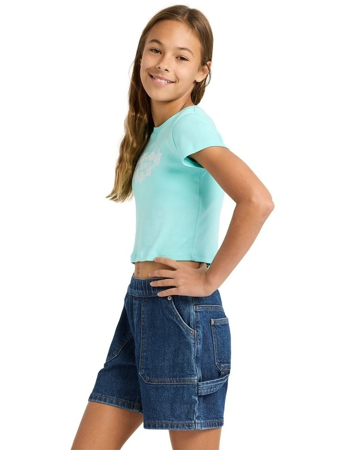 One More Time T-shirt in Aqua Splash image 3