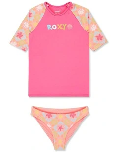 Check TW Lycra Set Rash Vest Pink