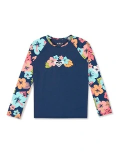 Morning Flower Lycra Set Rash Vest Blue