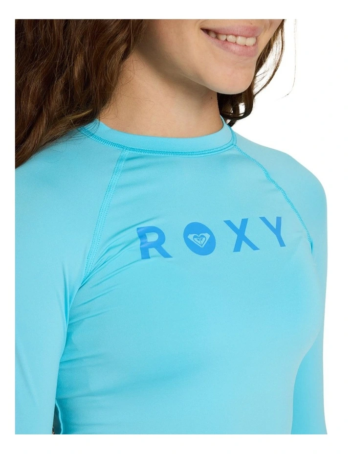 Girls 8-16 Essential Long Sleeve Rashguard in Blue image 4