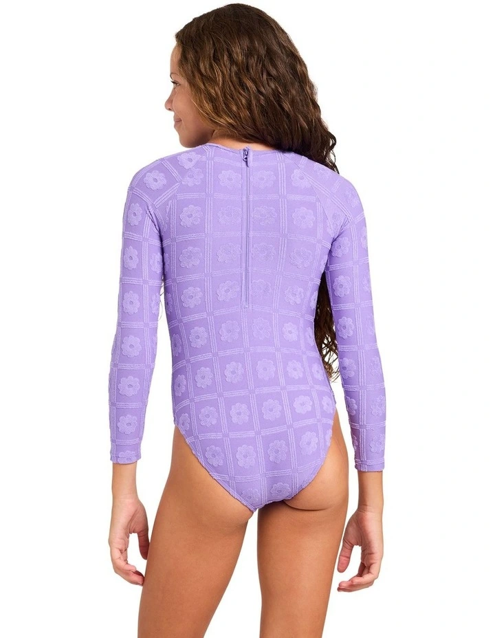 Girls 8-16 The Girls Long Sleeve One Piece Swimsuit in Purple image 2