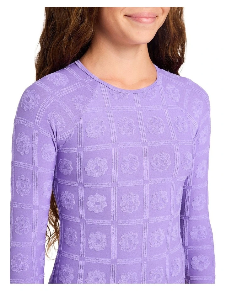 Girls 8-16 The Girls Long Sleeve One Piece Swimsuit in Purple image 4