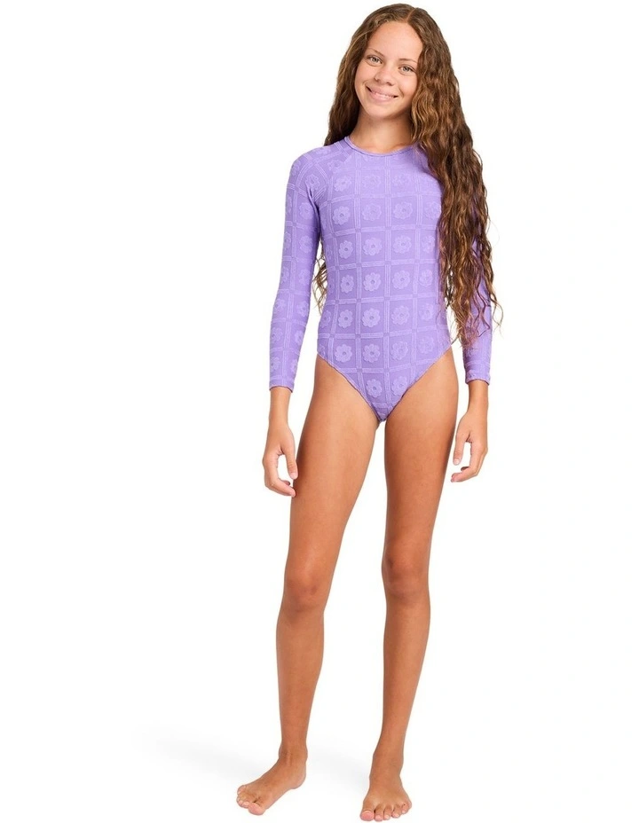 Girls 8-16 The Girls Long Sleeve One Piece Swimsuit in Purple image 5