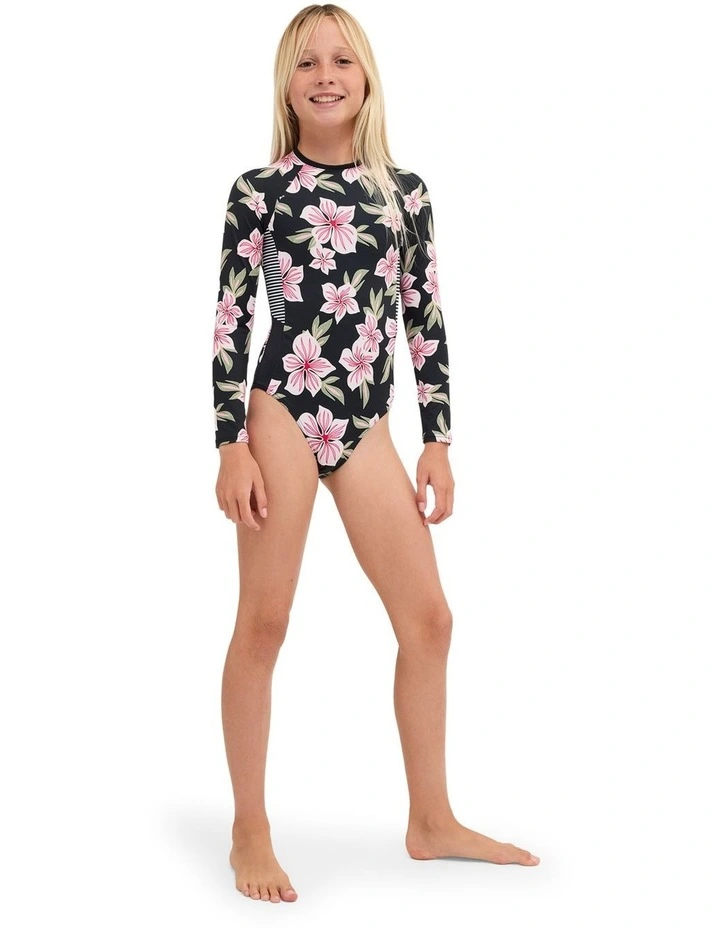 Girls 8-16 Of The Pacific Long Sleeve One Piece Swimsuit in Assorted image 5