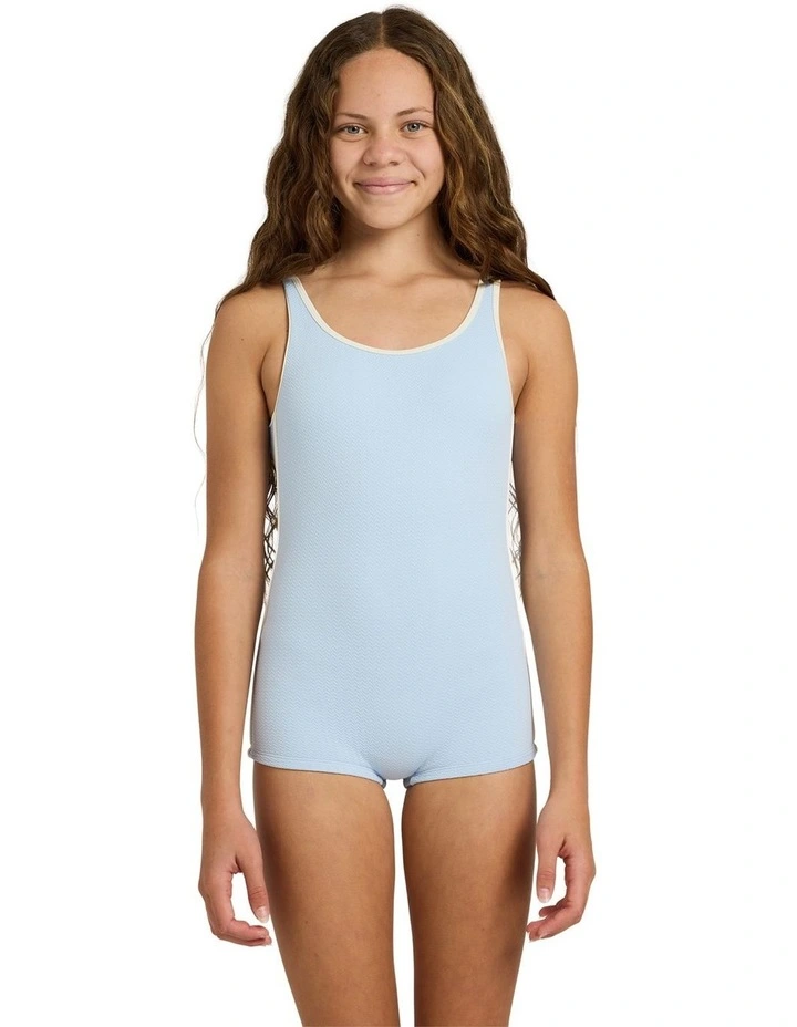 Girls 8-16 Kauai Boyleg One Piece Swimsuit in Blue image 1
