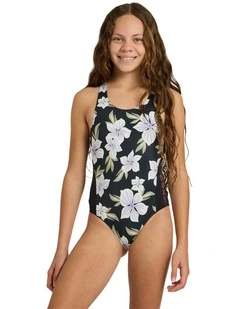 Girls 8-16 Of The Pacific One Piece Swimsuit in Black