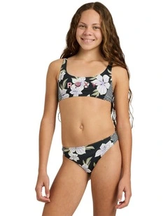 Girls 8-16 Of The Pacific Bralette Two Piece in Black
