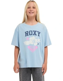 Girls 8-16 Eveoversize Washed T-Shirt in Blue