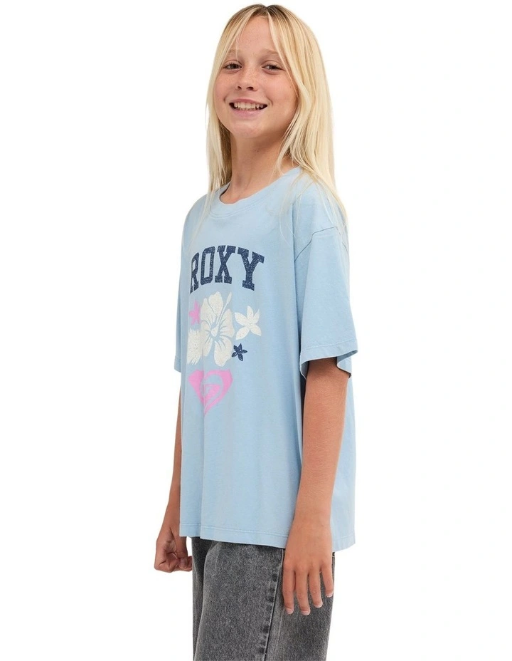 Girls 8-16 Eveoversize Washed T-Shirt in Blue image 3