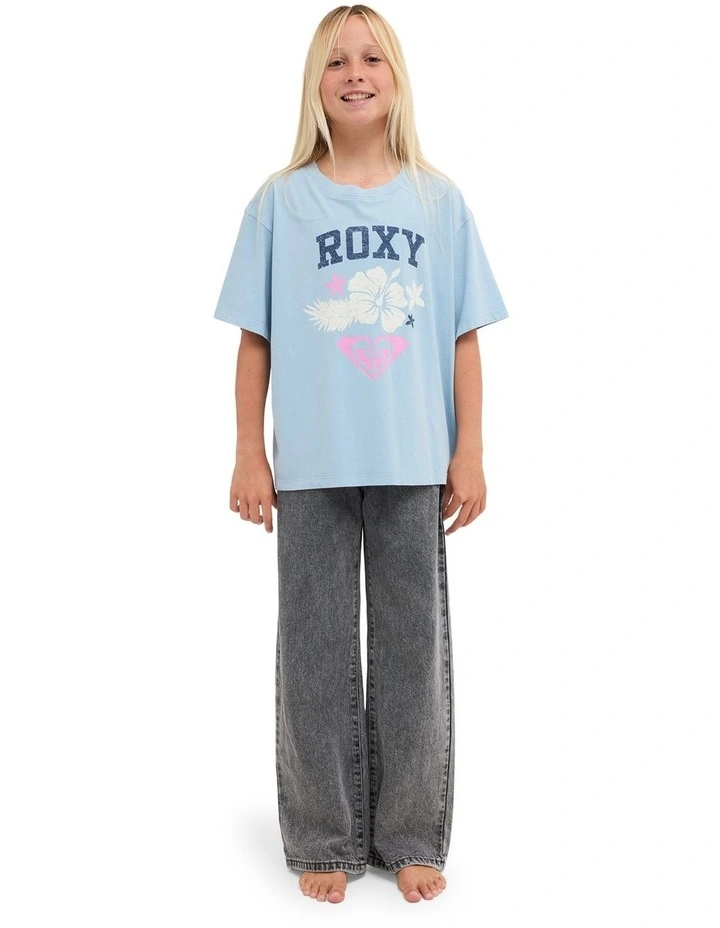 Girls 8-16 Eveoversize Washed T-Shirt in Blue image 5