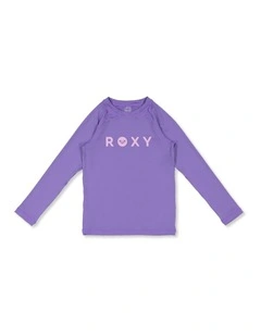 Girls 2-7 Essential Long Sleeve Rashguard in Purple