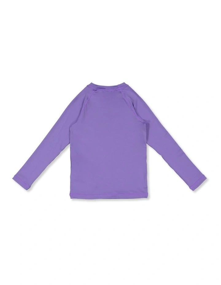 Girls 2-7 Essential Long Sleeve Rashguard in Purple image 2