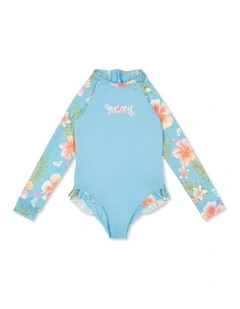 Girls 2-7 Hawayiha Long Sleeve One Piece Swimsuit In Blue