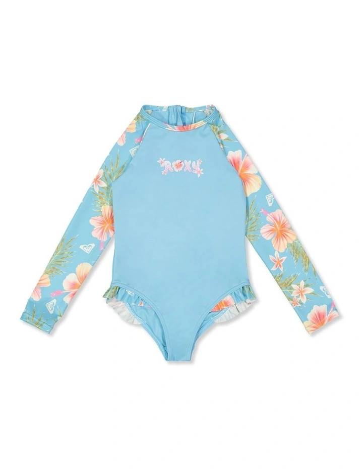 Girls 2-7 Hawayiha Long Sleeve One Piece Swimsuit In Blue image 1