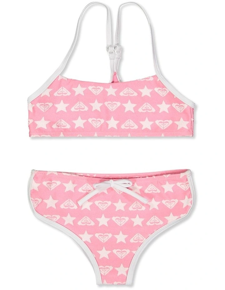 Girls 2-7 Super Star Bralette Two Piece in Pink image 1