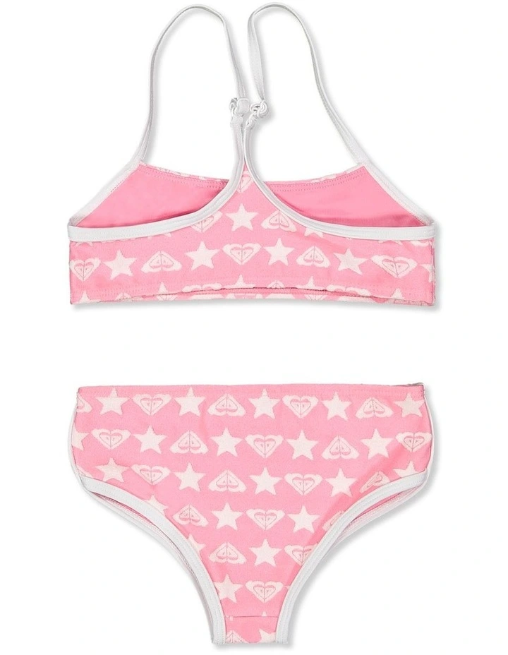Girls 2-7 Super Star Bralette Two Piece in Pink image 2