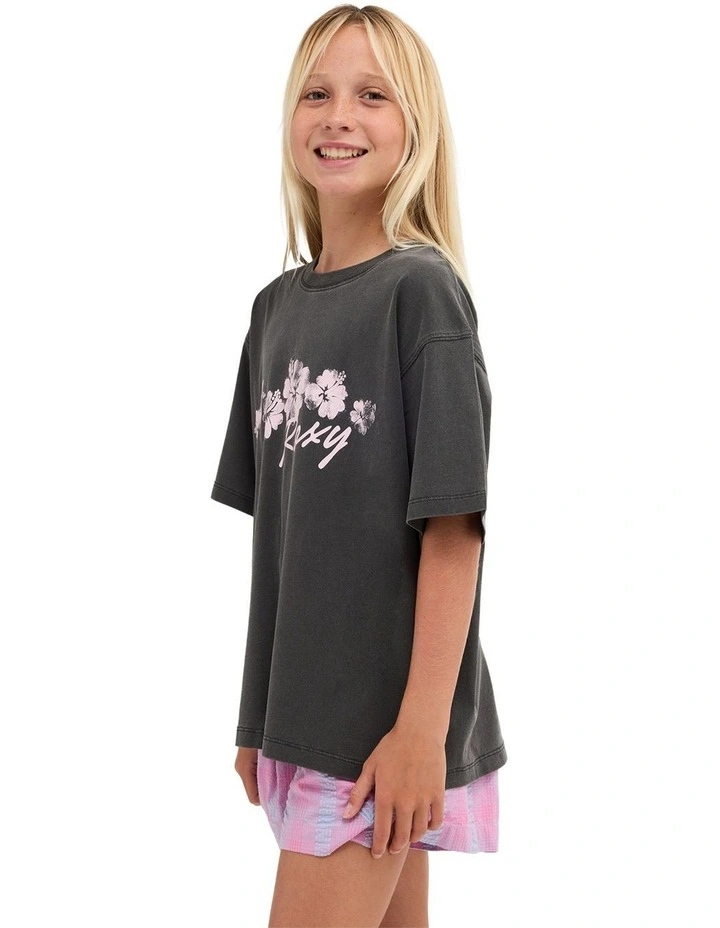 Girls 8-16 Flower Chain T-Shirt In T-Shirt in Black image 3