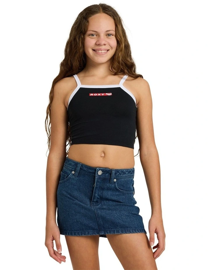 Girls 8-16 Rewind Me Cami Tank Top in Black image 1