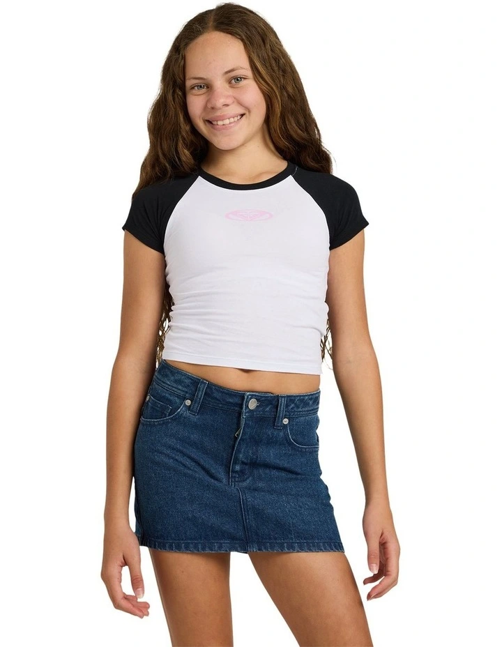 Girls 8-16 Rewind Me T-Shirt in White image 1