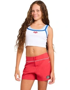 Girls 8-16 Betty Boardshorts In Scarlet