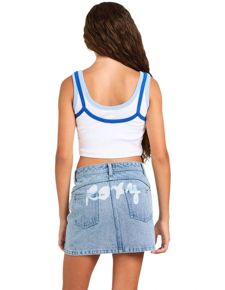 Girls 8-16 Backslider Denim Mini Skirt In Light Blue image 2