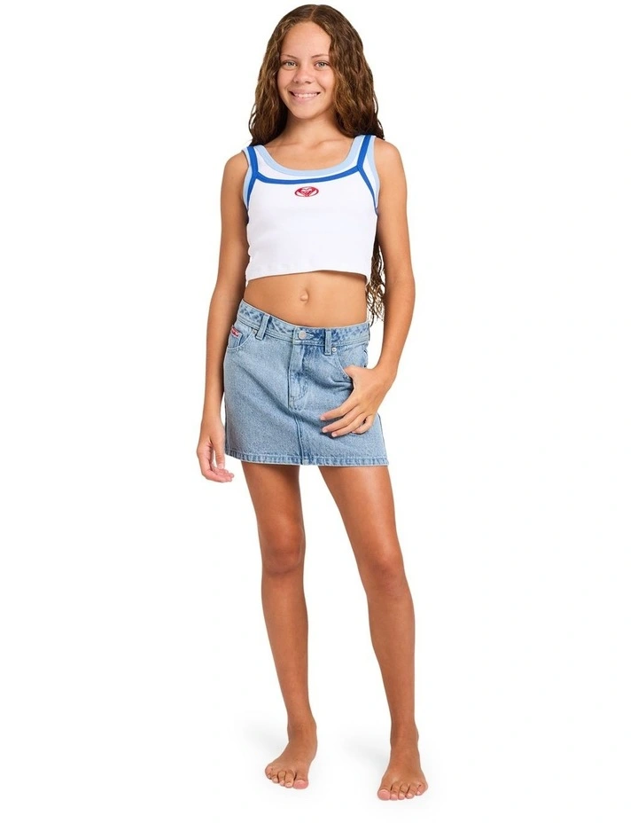 Girls 8-16 Backslider Denim Mini Skirt In Light Blue image 5