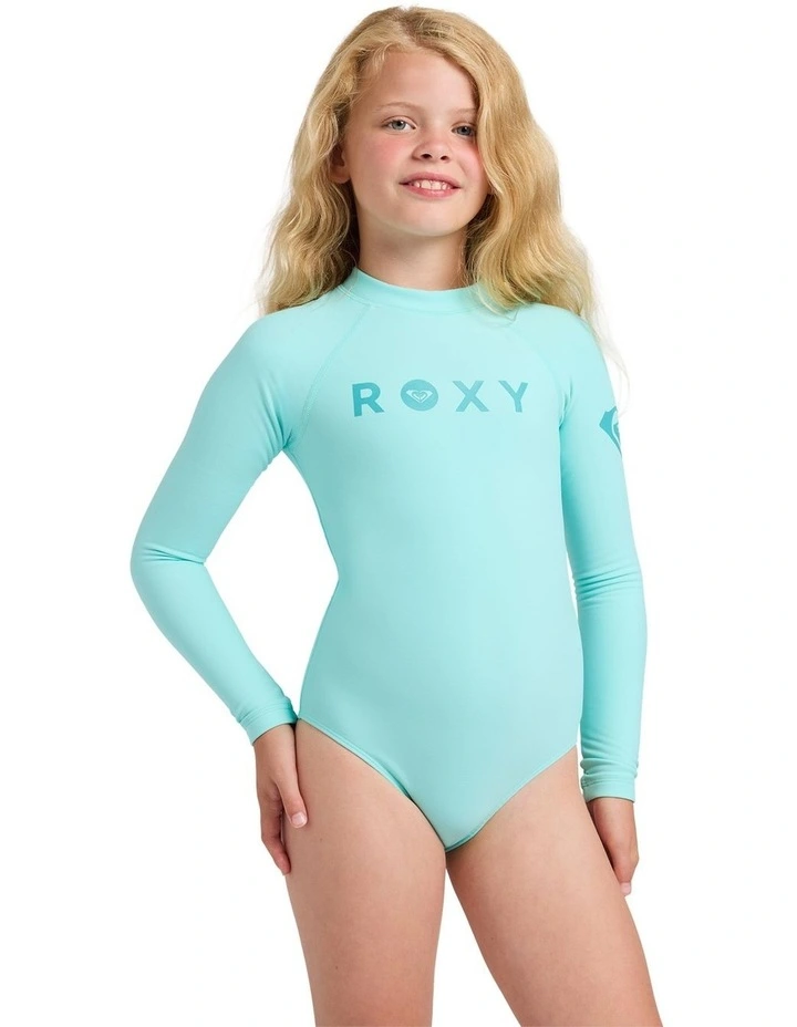 Girls 8-16 Heater UPF 50 Long Sleeve Rashguard In Aruba Blue image 1