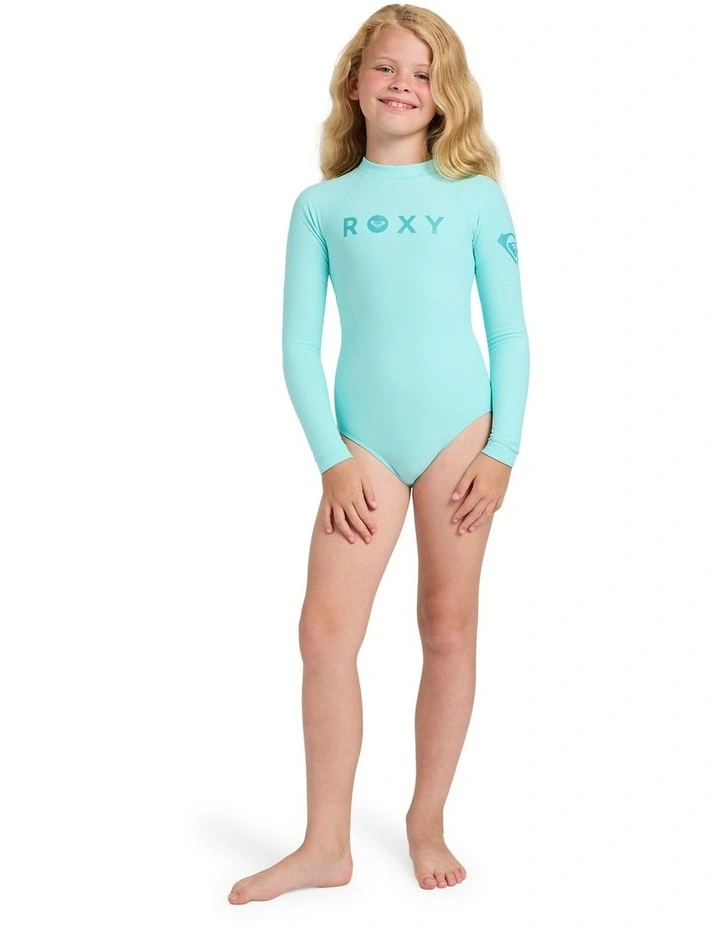 Girls 8-16 Heater UPF 50 Long Sleeve Rashguard In Aruba Blue image 5