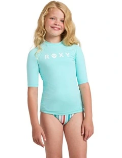 Girls 8-16 Essential UPF 50 Short Sleeve Rashguard In Aruba Blue