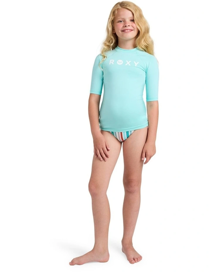 Girls 8-16 Essential UPF 50 Short Sleeve Rashguard In Aruba Blue image 5