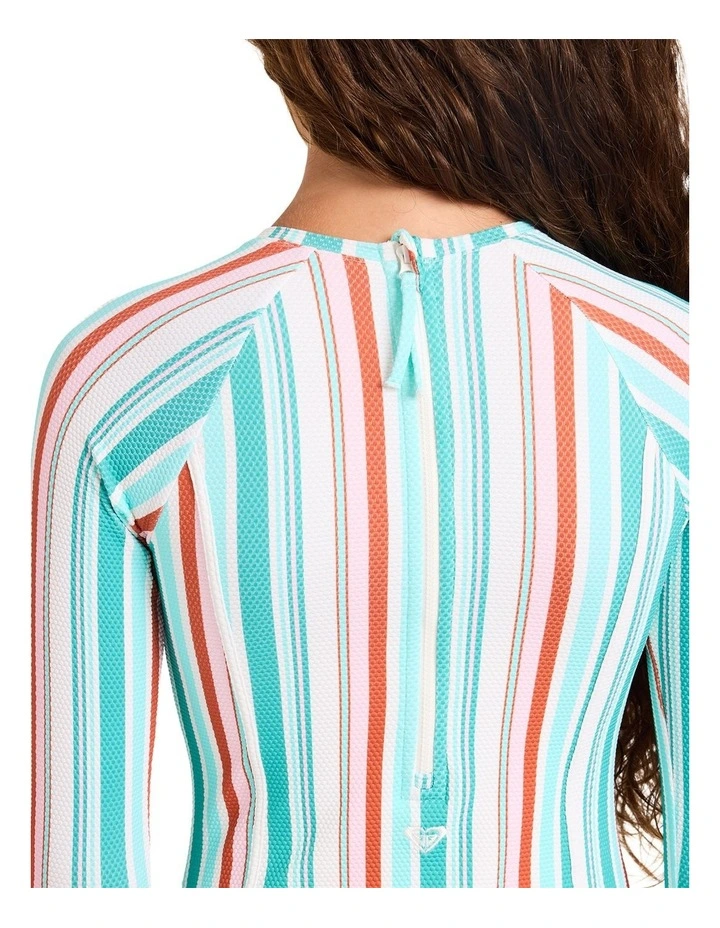 Girls 8-16 Latigo Stripe Long Sleeve One Piece Swimsuit In Latigo Bay image 4