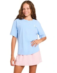 Girls 8-16 Hula Wave Rider T-Shirt In Placid Blue