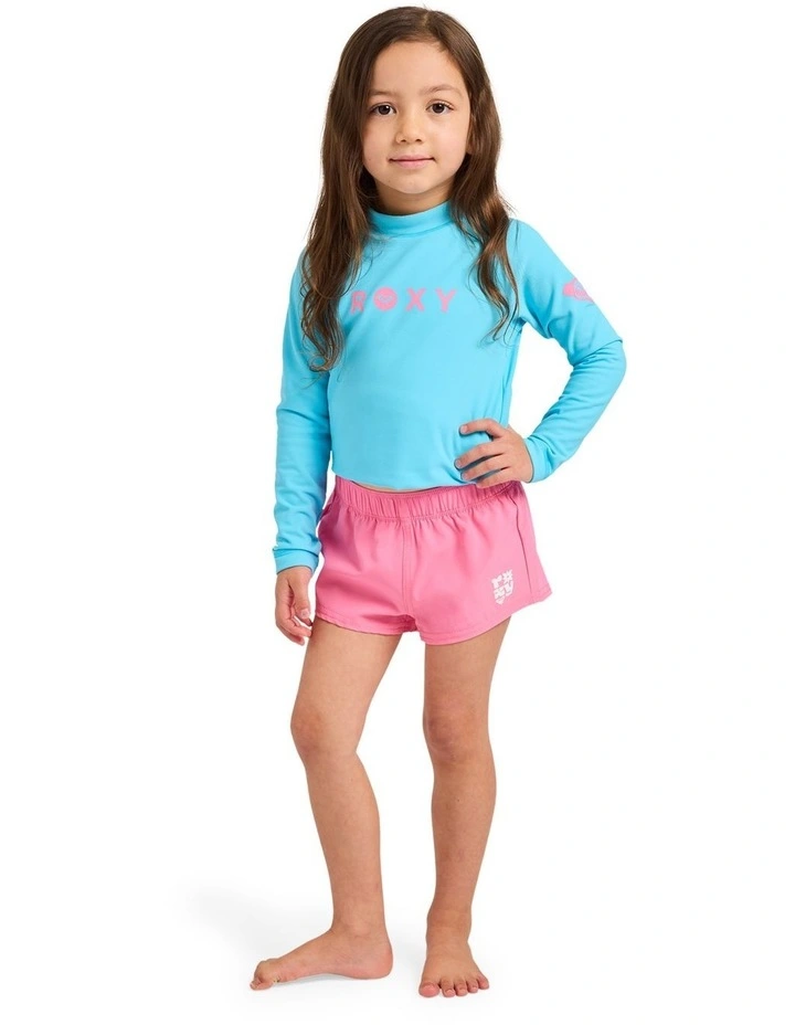 Girls 2-7 Solid Boardshorts in Pink Carnation image 1