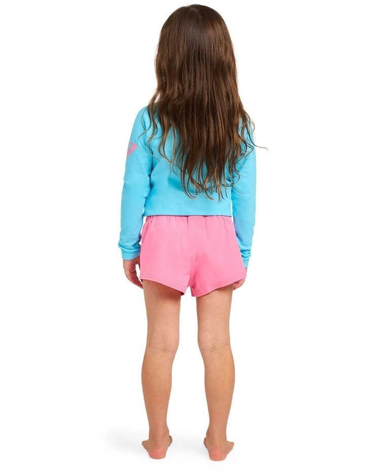 Girls 2-7 Solid Boardshorts in Pink Carnation image 2