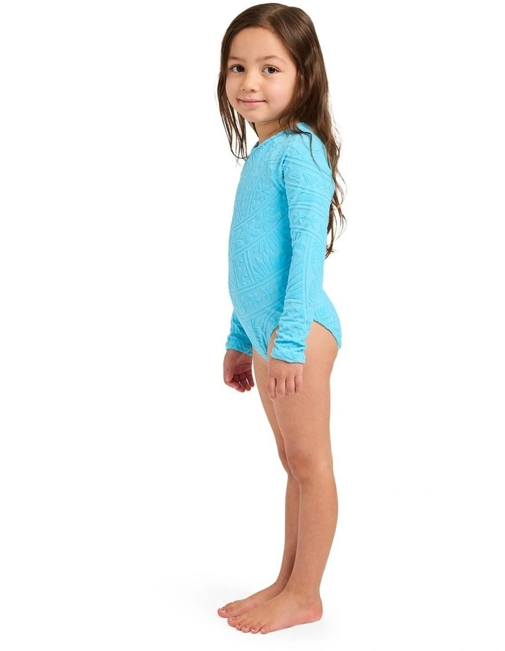 Girls 2-7 Surf The Vibes Rashguard In Splish Splash image 3