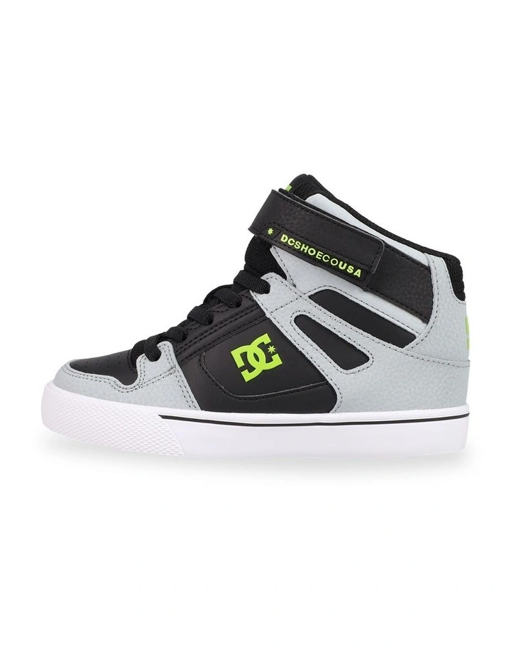 Boys 4-16 Pure High-Top EV Shoes in Grey/Black/Lime image 3