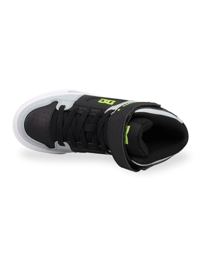 Boys 4-16 Pure High-Top EV Shoes in Grey/Black/Lime image 4