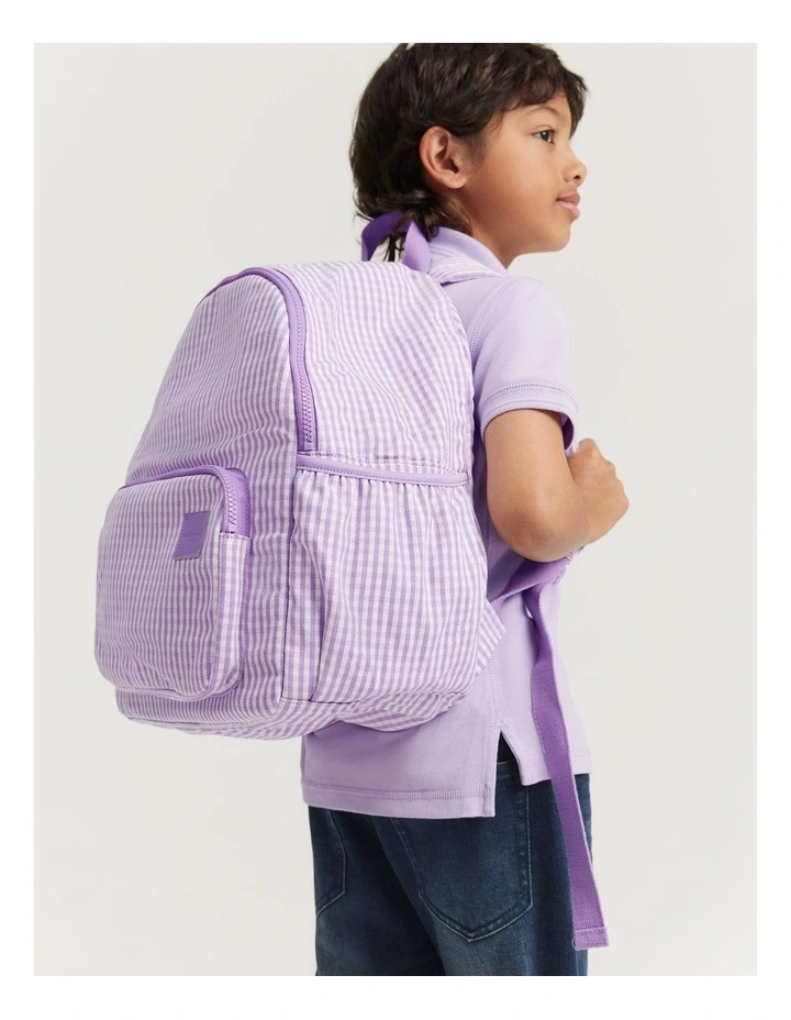 Gingham Backpack in Lilac image 2